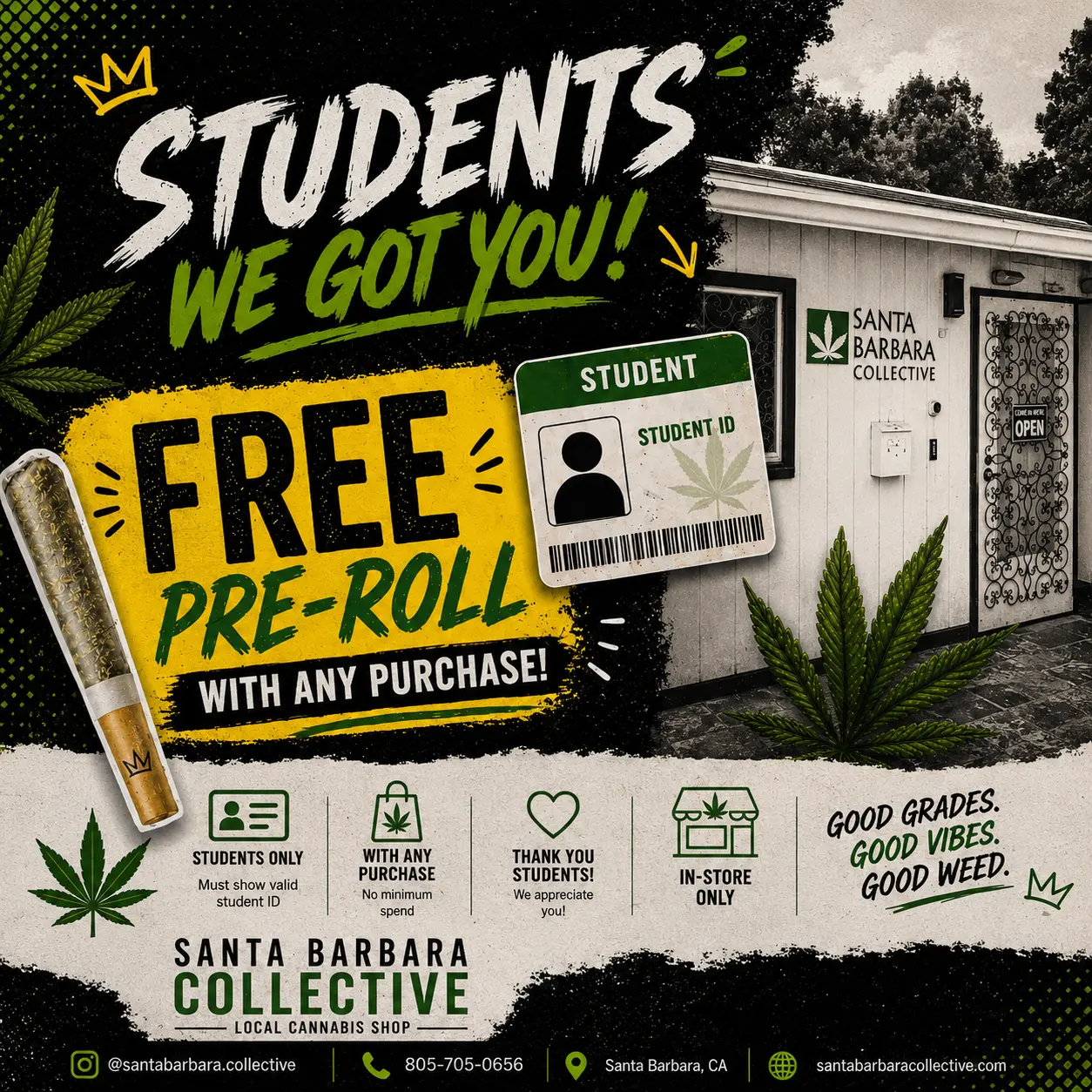 Free pre-roll Santa Barbara students
