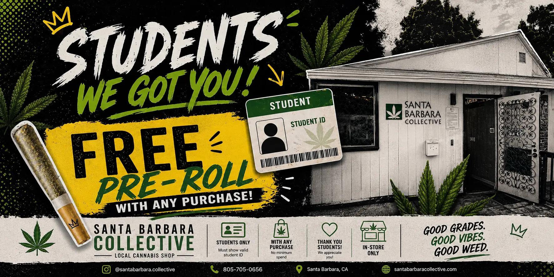 Free pre-roll Santa Barbara students